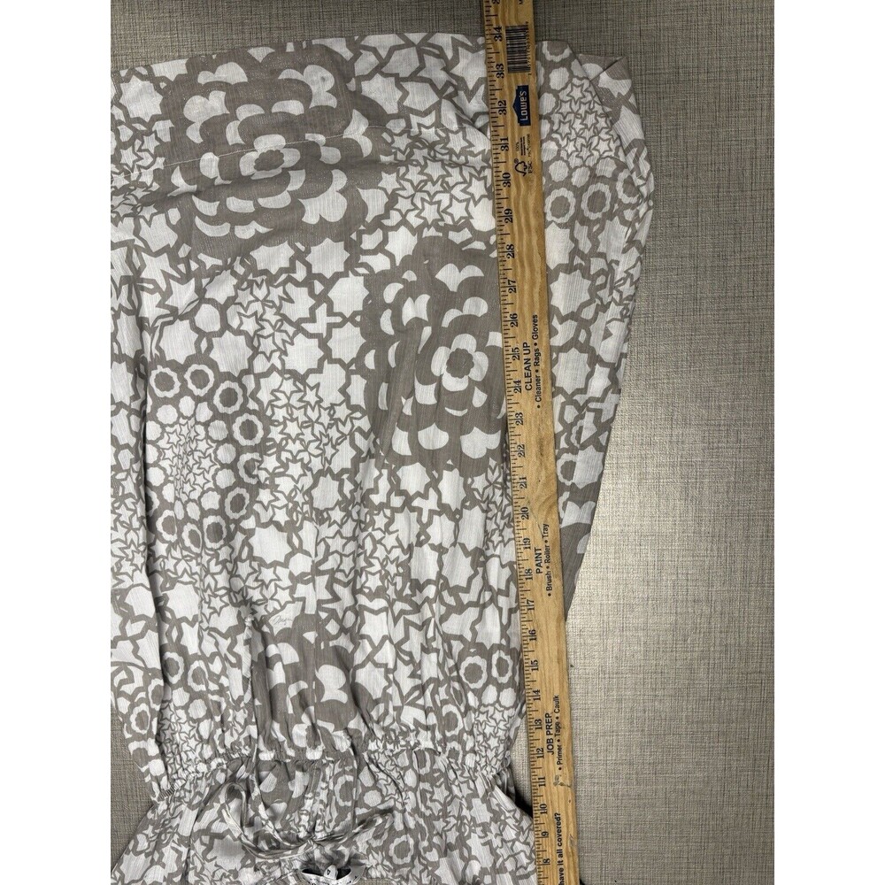 Trina Turk dress 4 baby doll gray star metallic cap sleeve tie front Short Y2k‎ - Picture 5 of 7